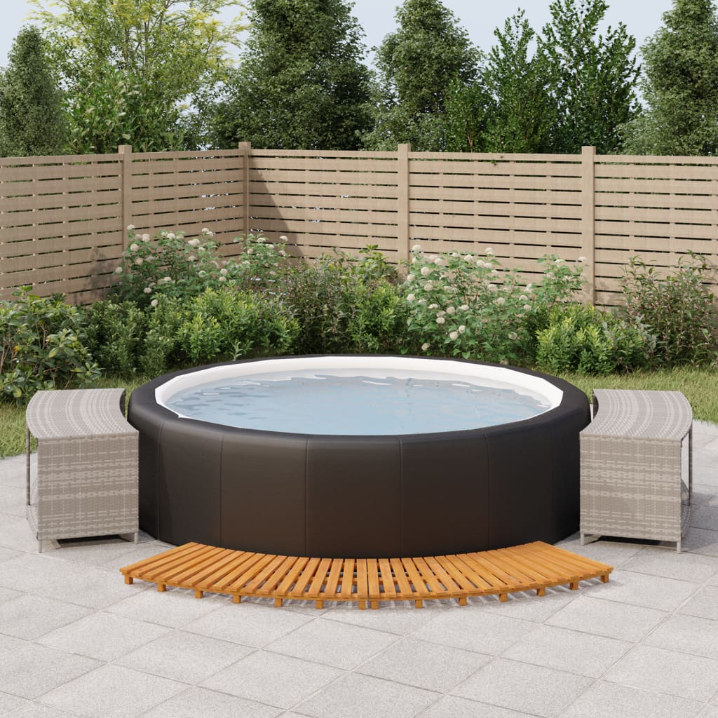 Whirlpool-Umrandung Poly Rattan Und Massivholz Akazie