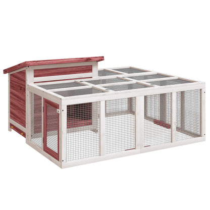 Kaninchenstall 144X123X67,5 Cm Massivholz Kiefer