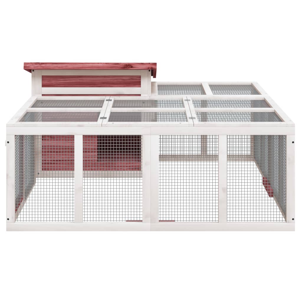 Kaninchenstall 144X123X67,5 Cm Massivholz Kiefer