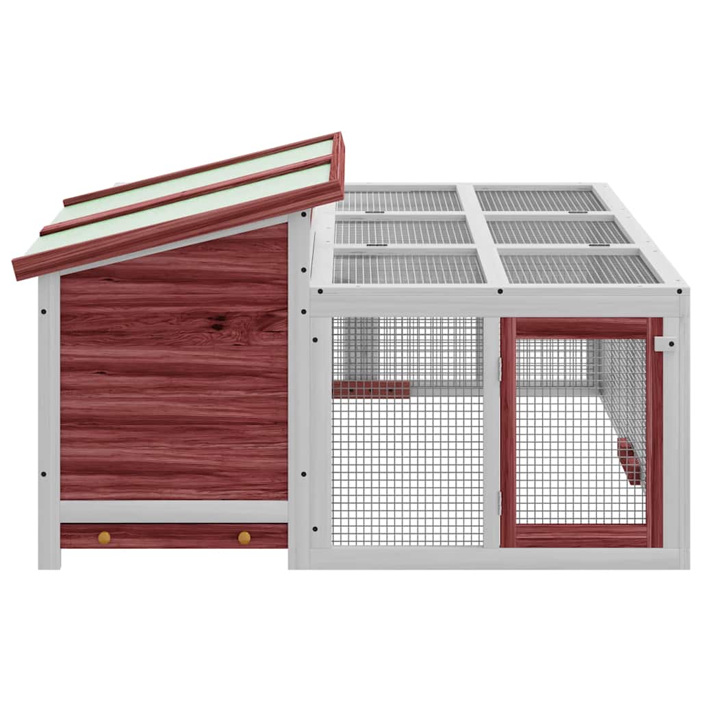 Kaninchenstall 144X123X67,5 Cm Massivholz Kiefer