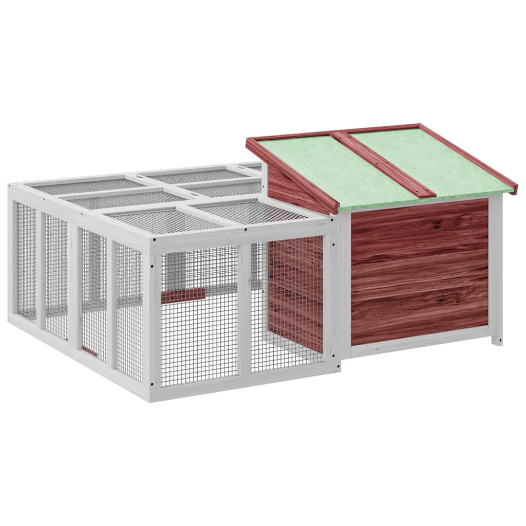 Kaninchenstall 144X123X67,5 Cm Massivholz Kiefer