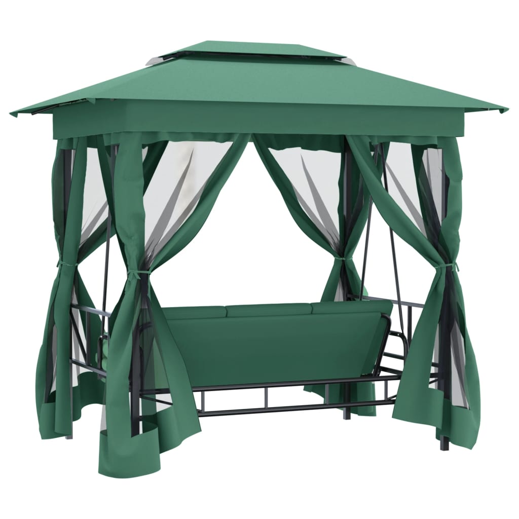 Gartenpavillon Mit Hollywoodschaukel Stoff & Stahl