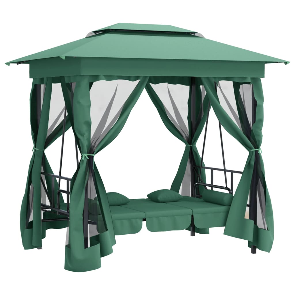 Gartenpavillon Mit Hollywoodschaukel Stoff & Stahl