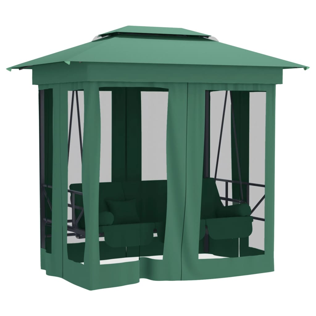 Gartenpavillon Mit Hollywoodschaukel Stoff & Stahl