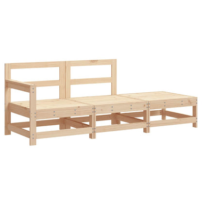 3-Tlg. Garten-Lounge-Set Mit Kissen Massivholz