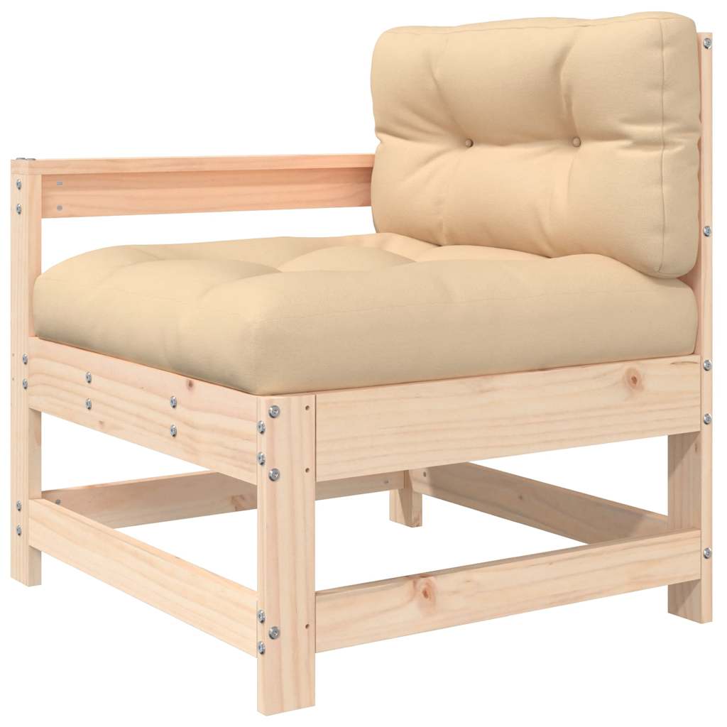 3-Tlg. Garten-Lounge-Set Mit Kissen Massivholz
