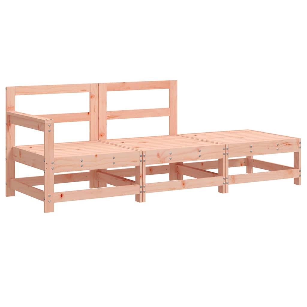 3-Tlg. Garten-Lounge-Set Mit Kissen Massivholz Douglasie