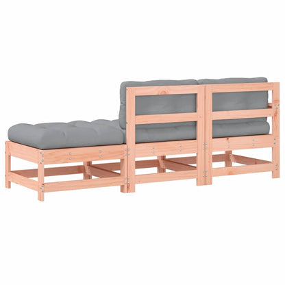 3-Tlg. Garten-Lounge-Set Mit Kissen Massivholz Douglasie