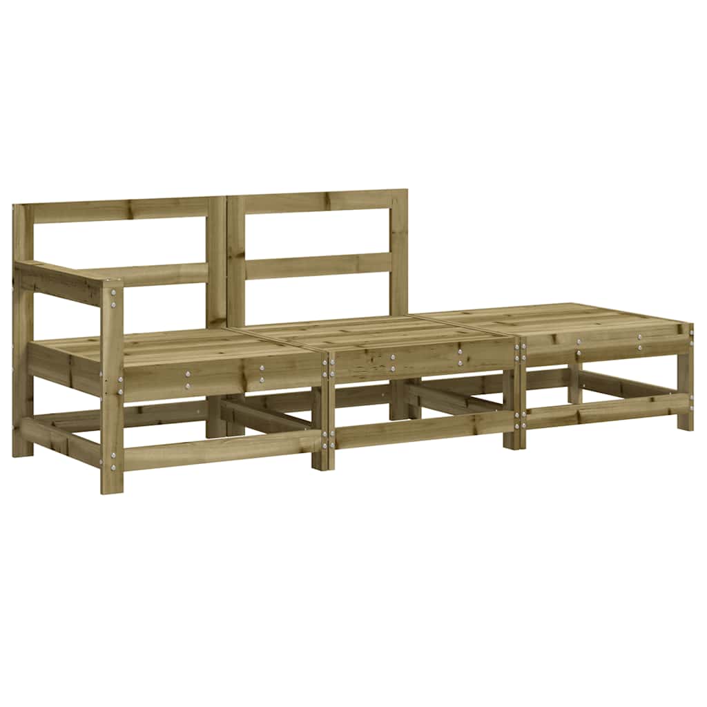 3-Tlg. Garten-Lounge-Set Mit Kissen Kiefernholz Imprägniert