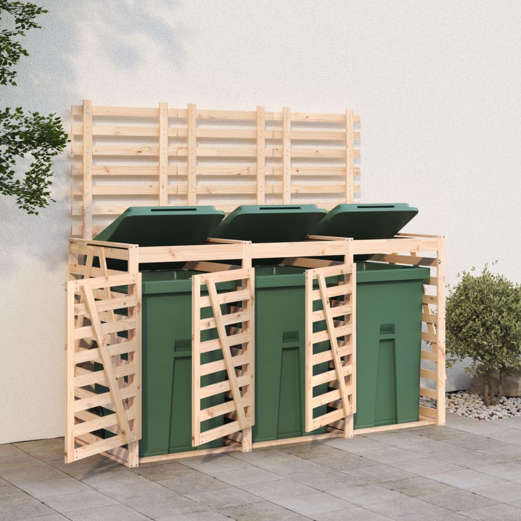 Mülltonnenbox Für 3 Tonnen Honigbraun Massivholz Kiefer