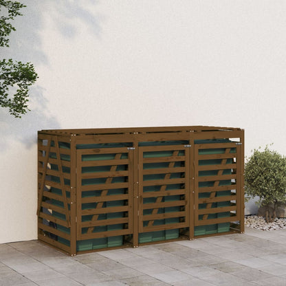 Mülltonnenbox Für 3 Tonnen Honigbraun Massivholz Kiefer