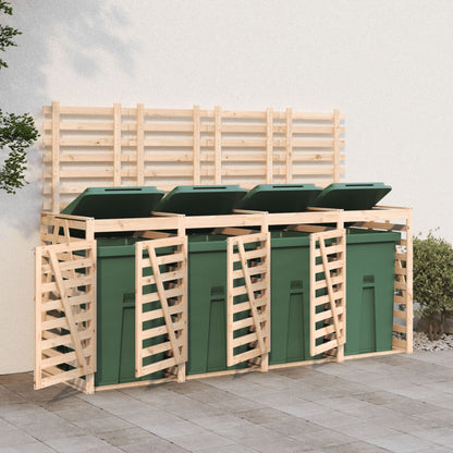 Mülltonnenbox Für 4 Tonnen Schwarz Massivholz Kiefer