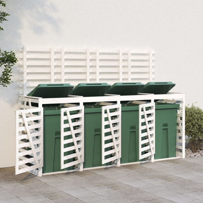 Mülltonnenbox Für 4 Tonnen Schwarz Massivholz Kiefer