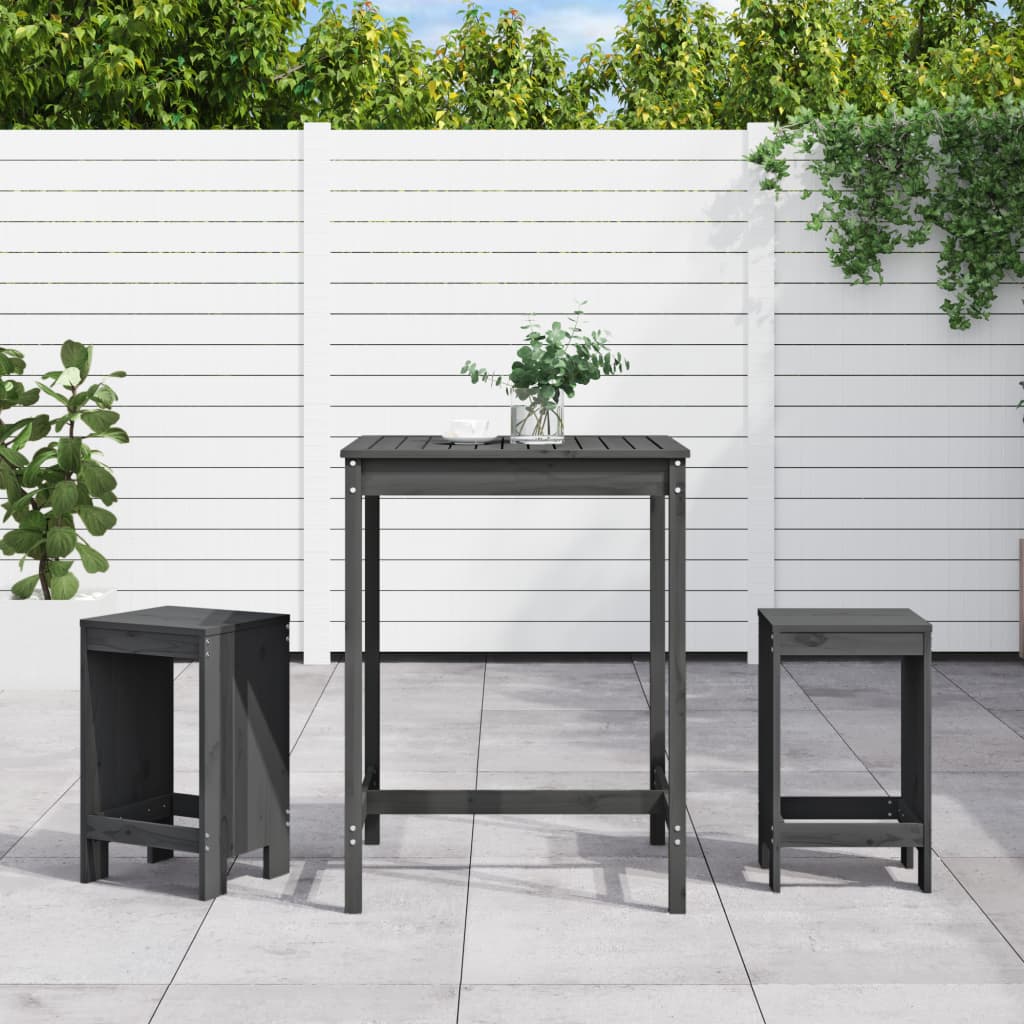 3-Tlg. Gartenbar-Set Massivholz Douglasie