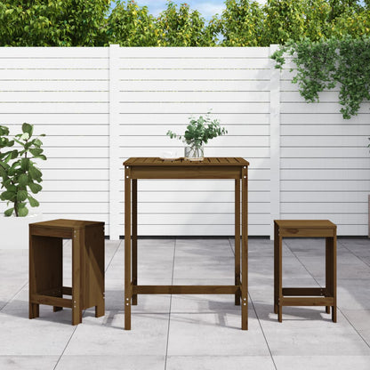 3-Tlg. Gartenbar-Set Massivholz Douglasie