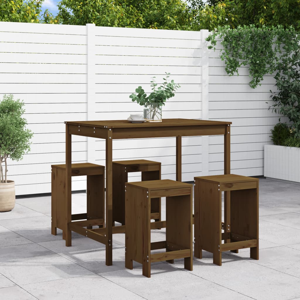 5-Tlg. Gartenbar-Set Massivholz Douglasie