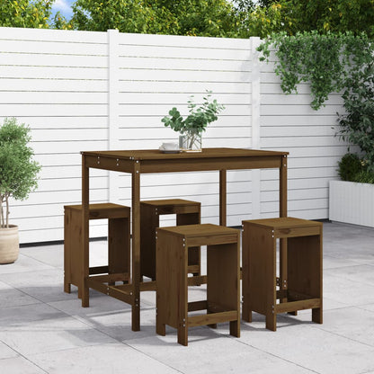 5-Tlg. Gartenbar-Set Massivholz Douglasie