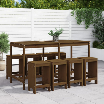 9-Tlg. Gartenbar-Set Massivholz Douglasie