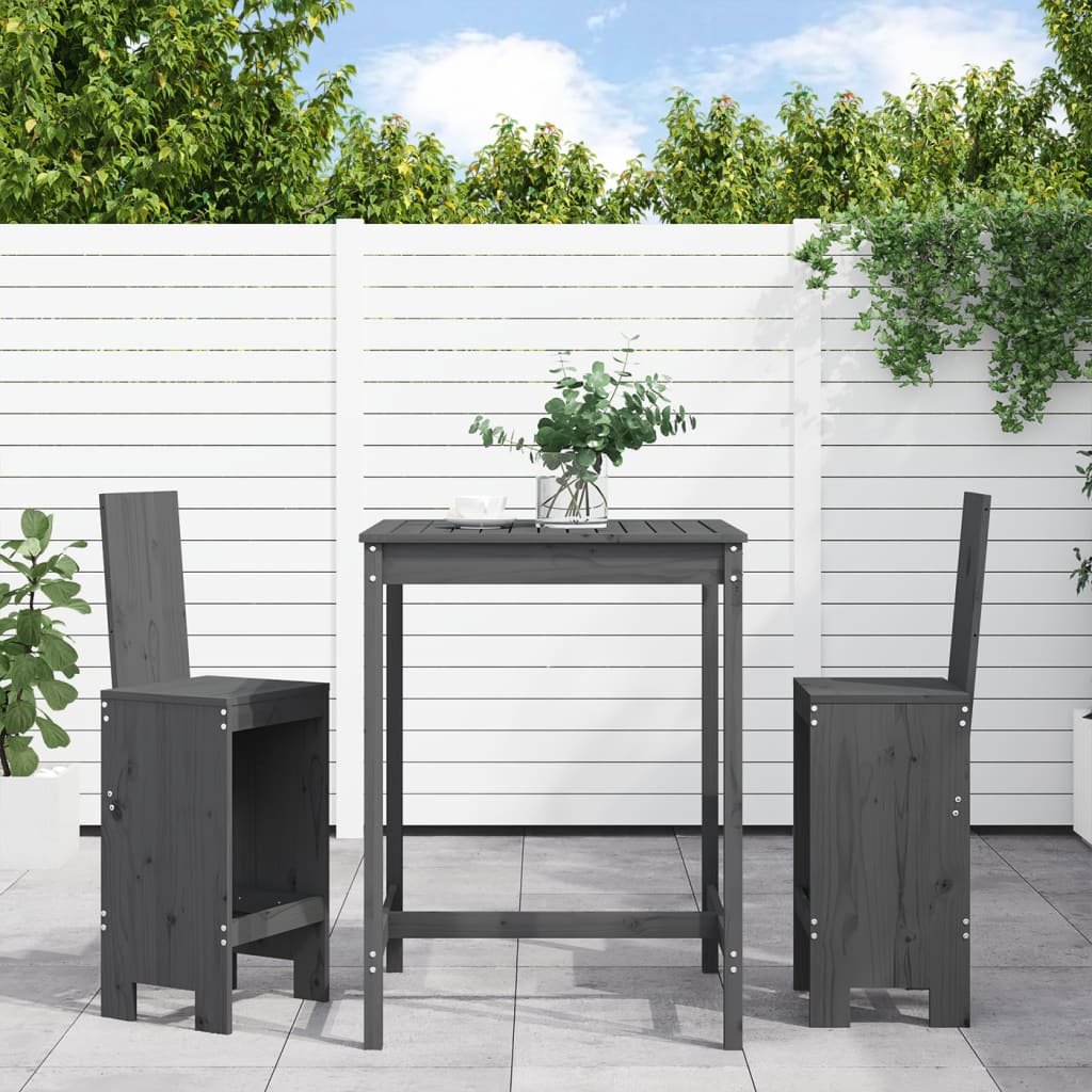 3-Tlg. Gartenbar-Set Massivholz Douglasie