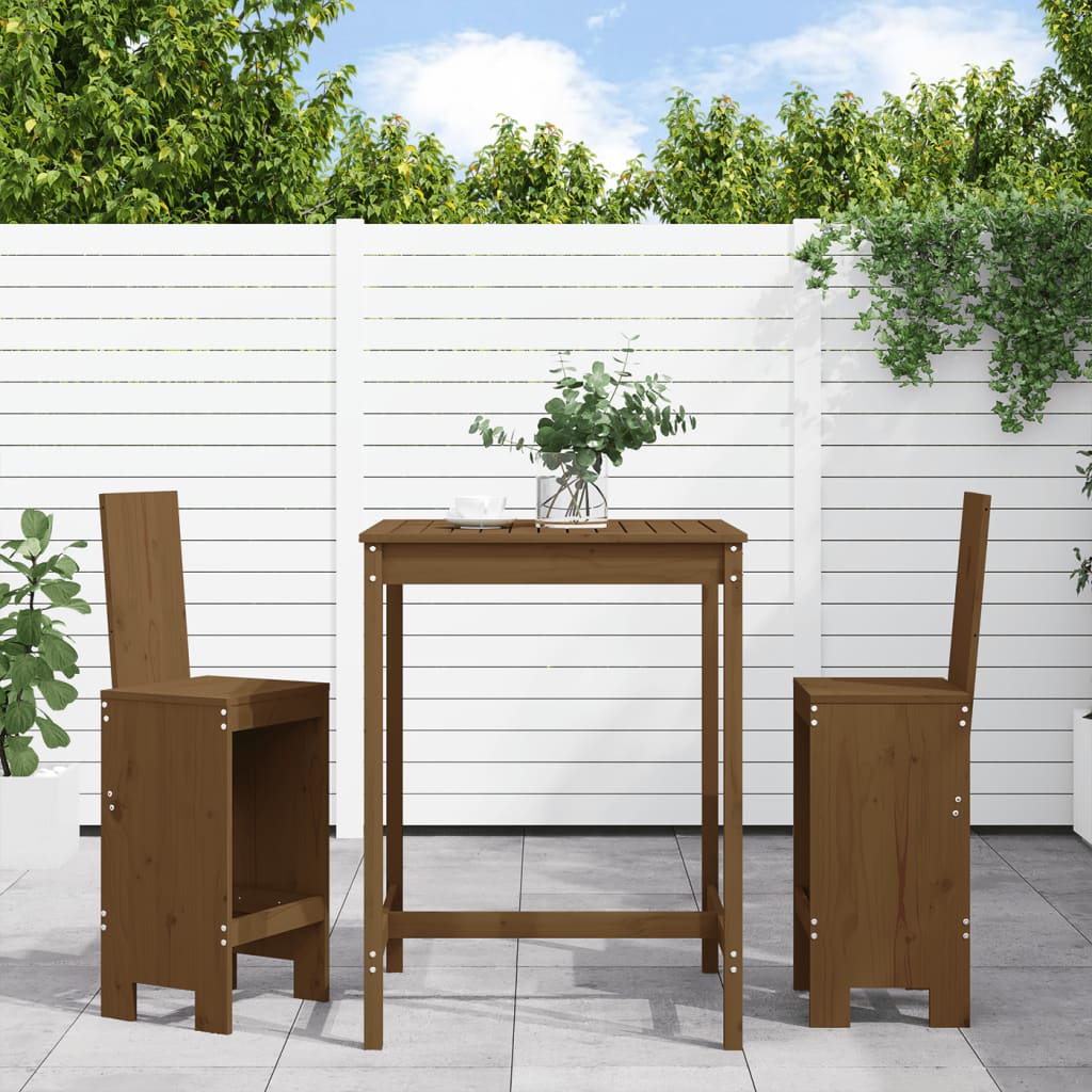 3-Tlg. Gartenbar-Set Massivholz Douglasie