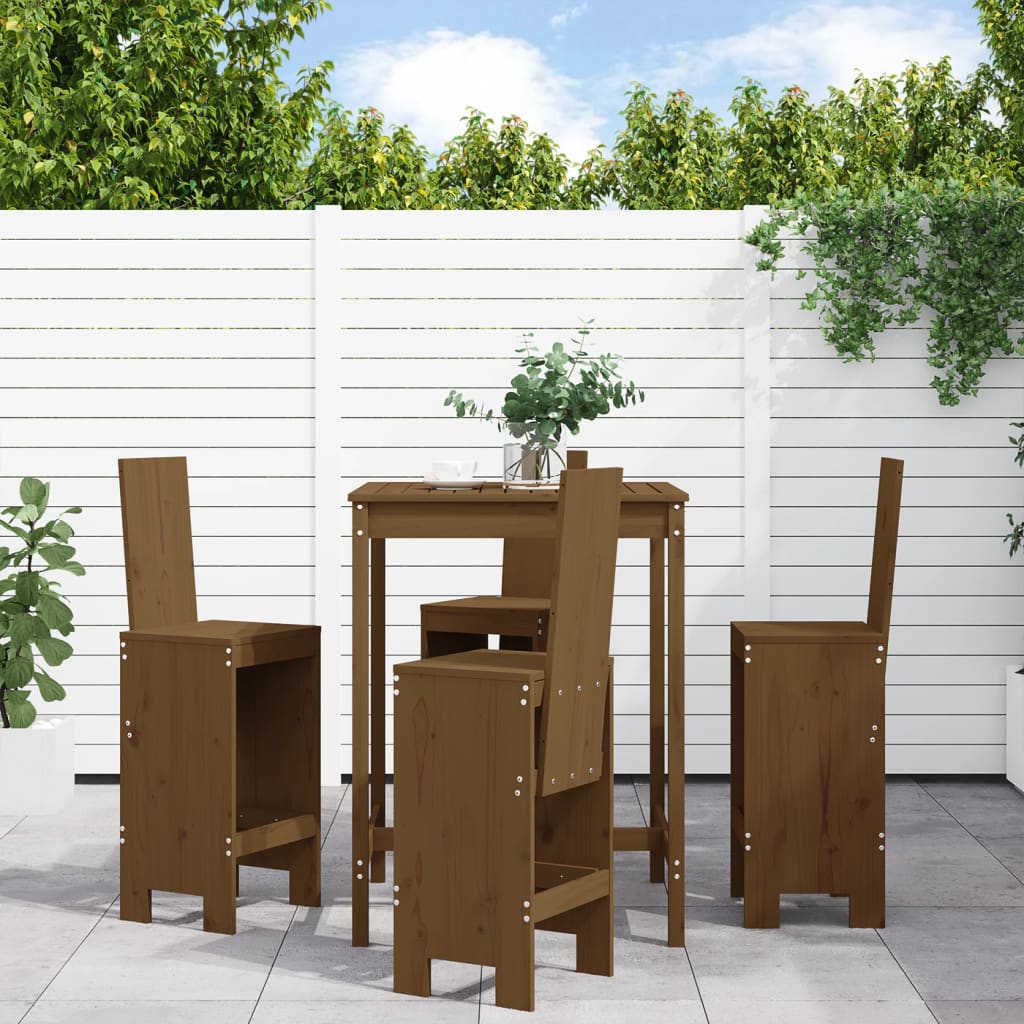 5-Tlg. Gartenbar-Set Massivholz Douglasie