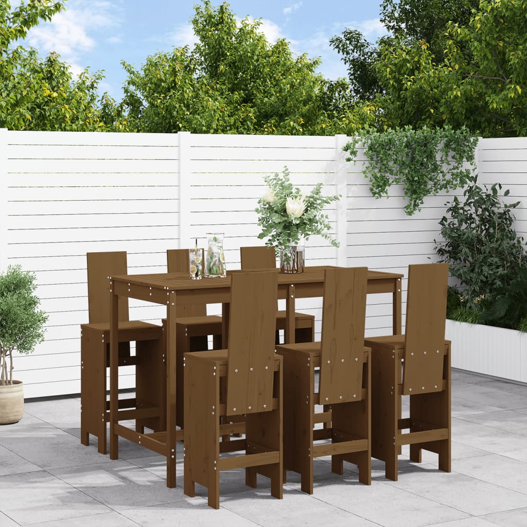 7-Tlg. Gartenbar-Set Massivholz Douglasie