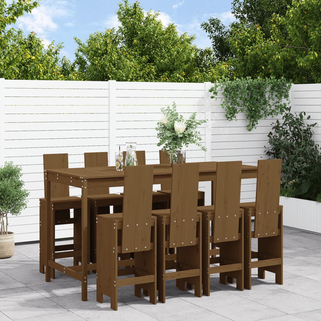 9-Tlg. Gartenbar-Set Massivholz Douglasie