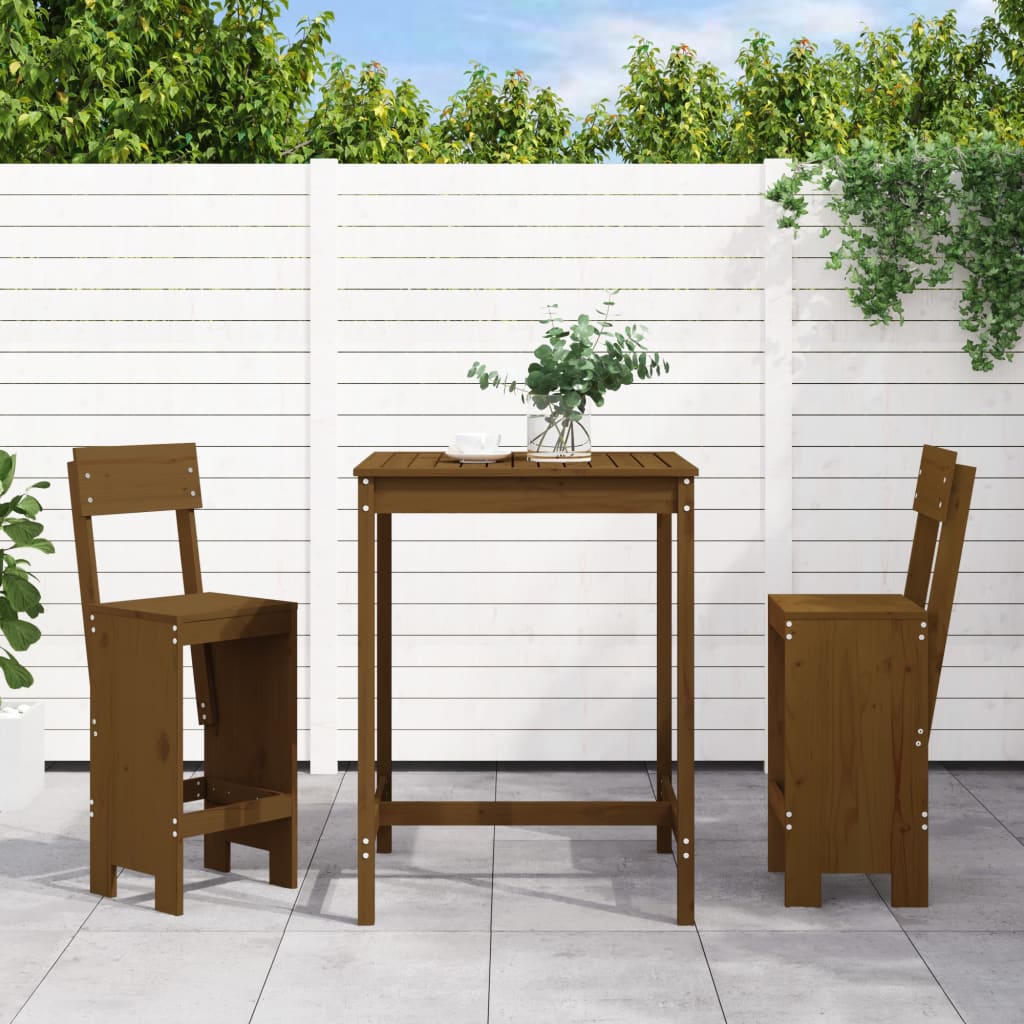 3-Tlg. Gartenbar-Set Massivholz Douglasie