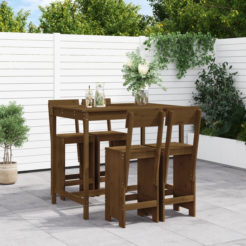 5-Tlg. Gartenbar-Set Massivholz Douglasie