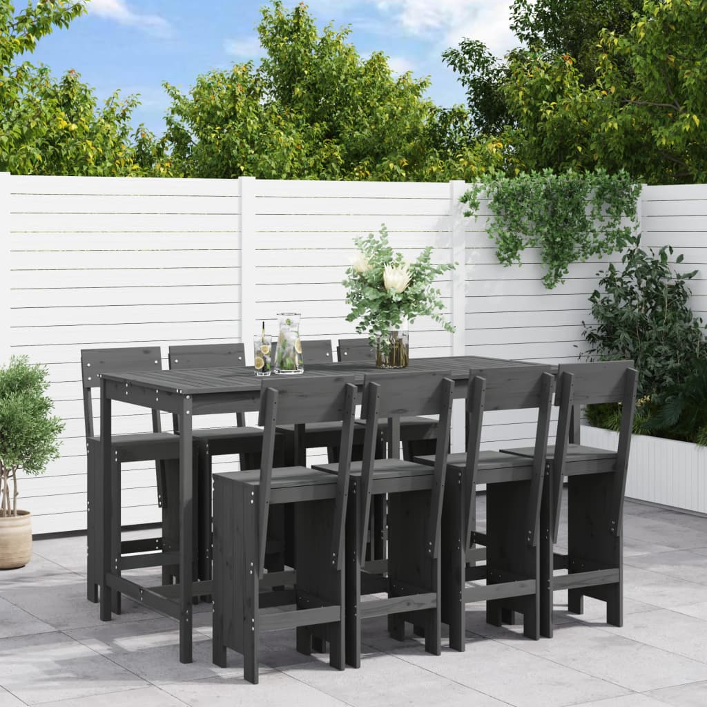 9-Tlg. Gartenbar-Set Massivholz Douglasie