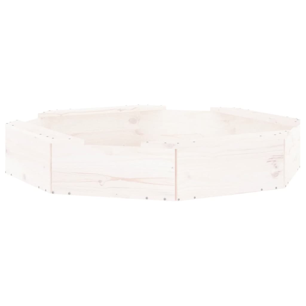 Sandkasten Mit Sitzen Weiß Achteck Massivholz Kiefer
