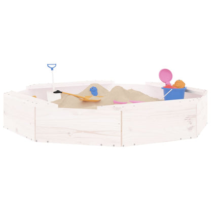 Sandkasten Mit Sitzen Weiß Achteck Massivholz Kiefer