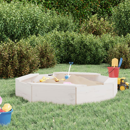 Sandkasten Mit Sitzen Weiß Achteck Massivholz Kiefer
