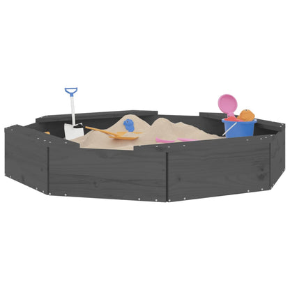 Sandkasten Mit Sitzen Grau Achteck Massivholz Kiefer