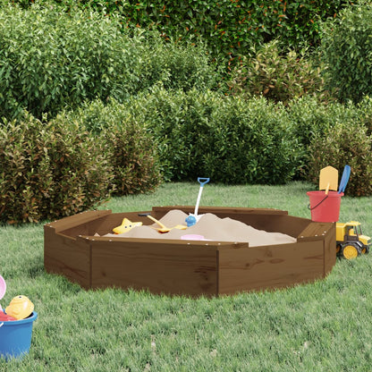 Sandkasten Mit Sitzen Honigbraun Achteck Massivholz Kiefer