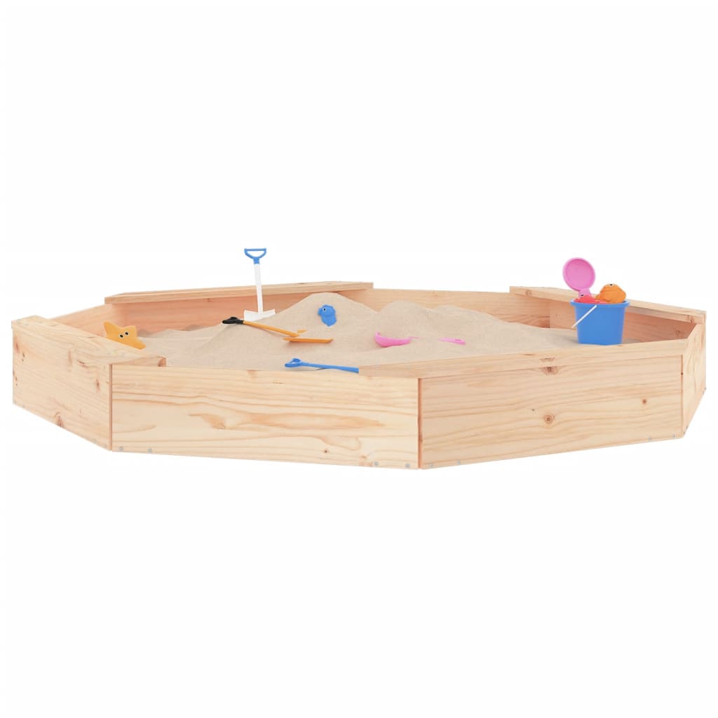 Sandkasten Mit Sitzen Achteck Massivholz Kiefer