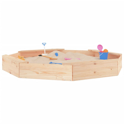 Sandkasten Mit Sitzen Achteck Massivholz Kiefer