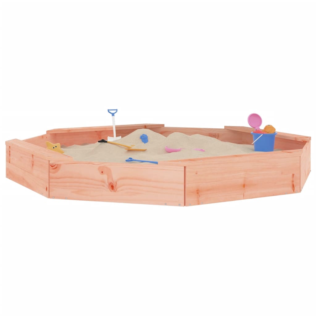 Sandkasten Mit Sitzen Achteck Massivholz Douglasie Schwarze Kiefer