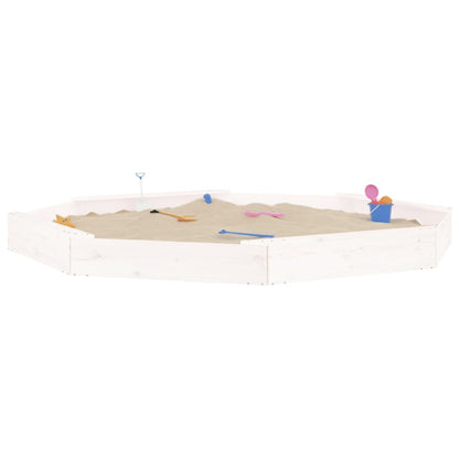 Sandkasten Mit Sitzen Weiß Achteck Massivholz Kiefer