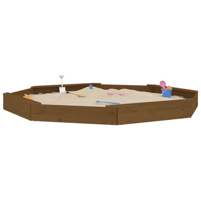 Sandkasten Mit Sitzen Honigbraun Achteck Massivholz Kiefer