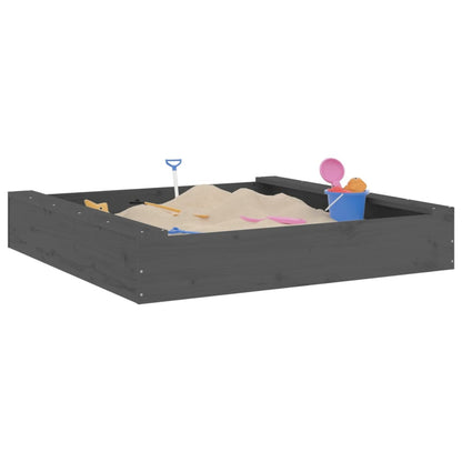 Sandkasten Mit Sitzen Grau Quadratisch Massivholz Kiefer