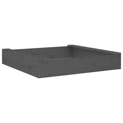 Sandkasten Mit Sitzen Grau Quadratisch Massivholz Kiefer