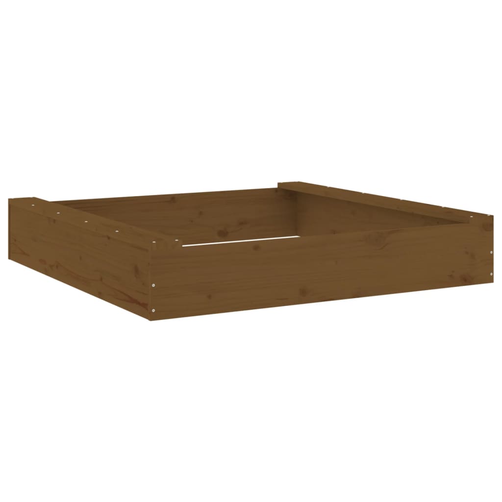 Sandkasten Mit Sitzen Honigbraun Quadratisch Massivholz Kiefer