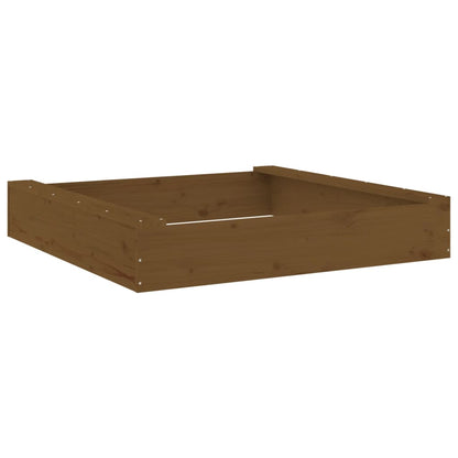Sandkasten Mit Sitzen Honigbraun Quadratisch Massivholz Kiefer