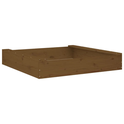 Sandkasten Mit Sitzen Honigbraun Quadratisch Massivholz Kiefer