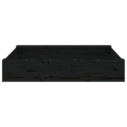 Sandkasten Mit Sitzen Schwarz Quadratisch Massivholz Kiefer