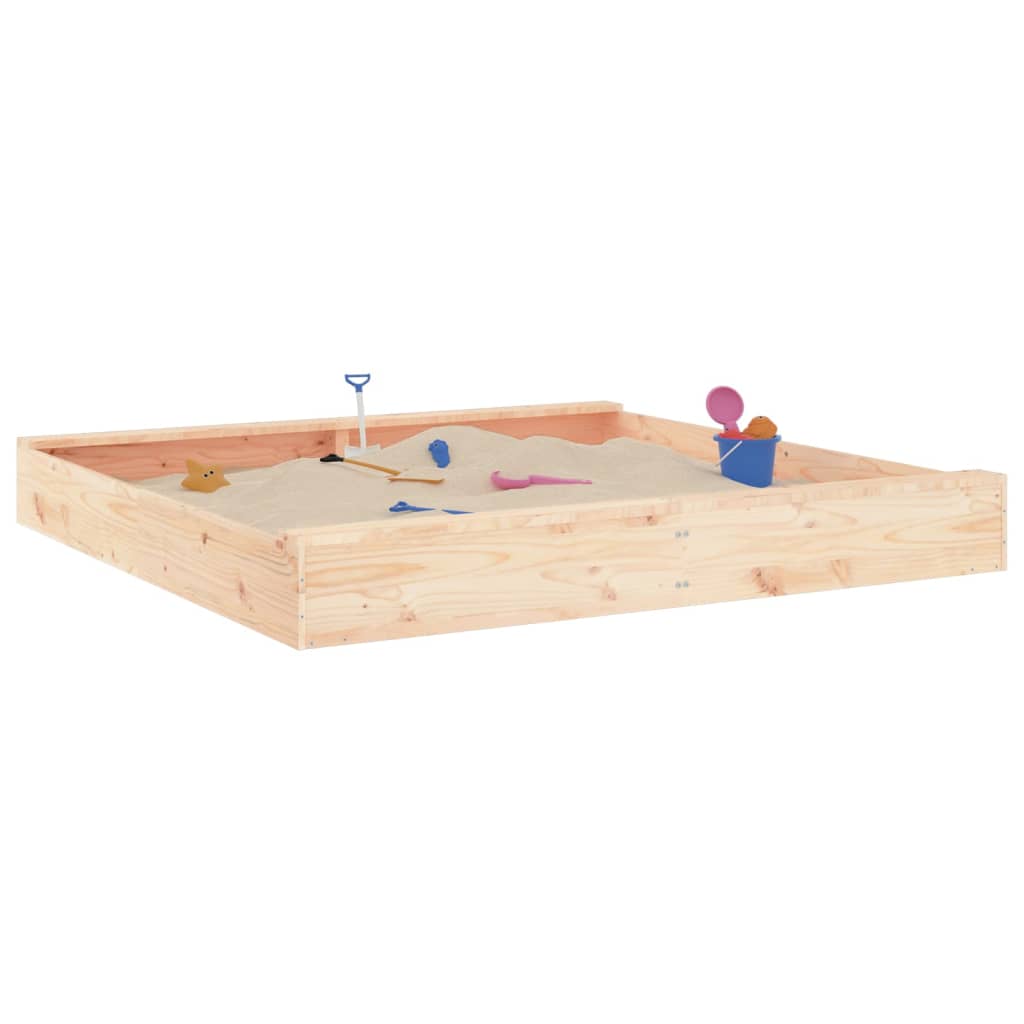 Sandkasten Mit Sitzen Quadratisch Massivholz Kiefer