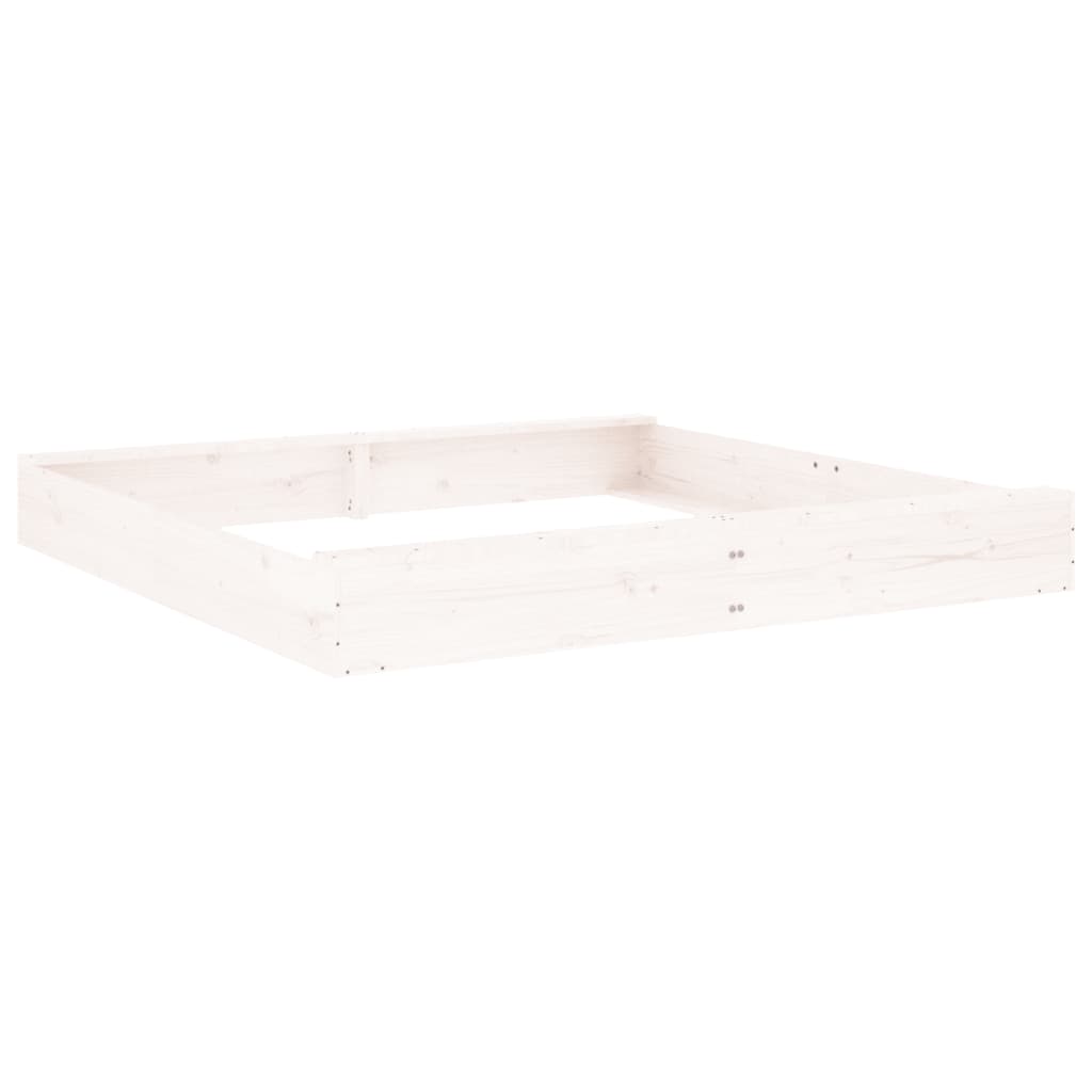 Sandkasten Mit Sitzen Weiß Quadratisch Massivholz Kiefer