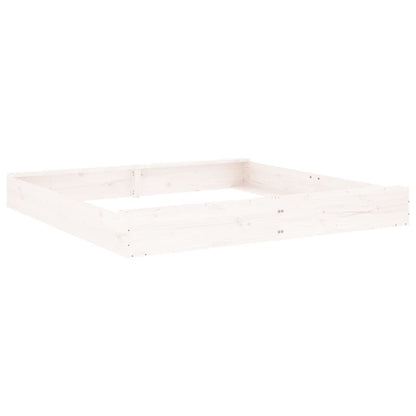 Sandkasten Mit Sitzen Weiß Quadratisch Massivholz Kiefer