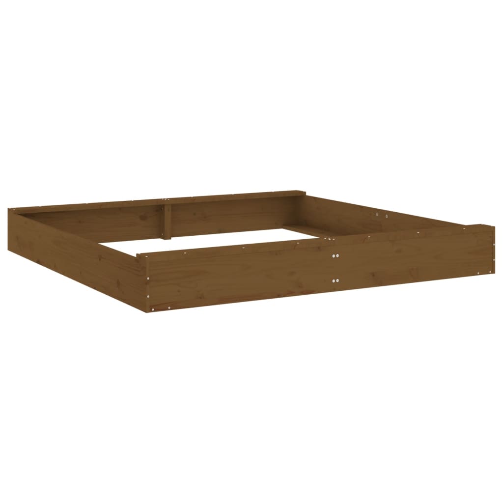 Sandkasten Mit Sitzen Honigbraun Quadratisch Massivholz Kiefer